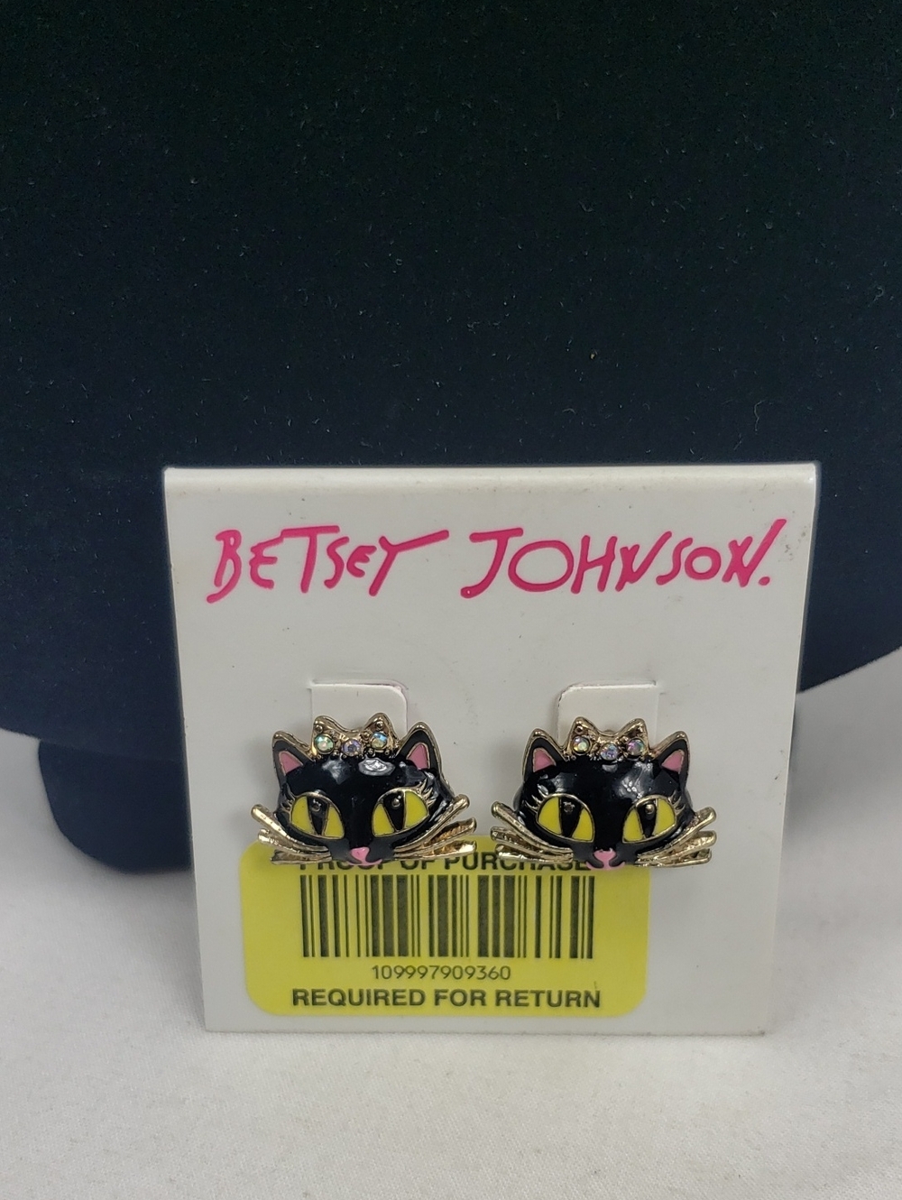 Betsy Johnson Cat Earrings NEW